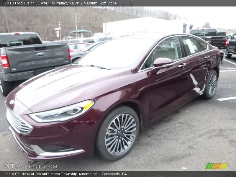 Burgundy Velvet / Medium Light Stone 2018 Ford Fusion SE AWD
