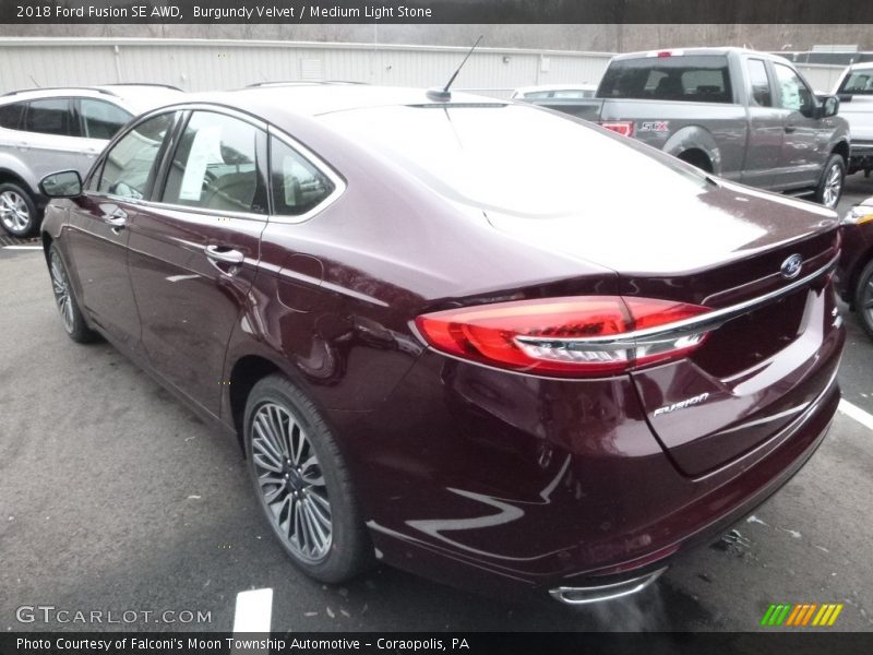 Burgundy Velvet / Medium Light Stone 2018 Ford Fusion SE AWD