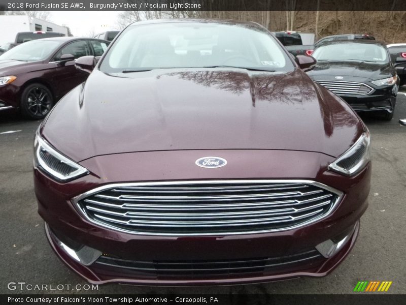 Burgundy Velvet / Medium Light Stone 2018 Ford Fusion SE AWD