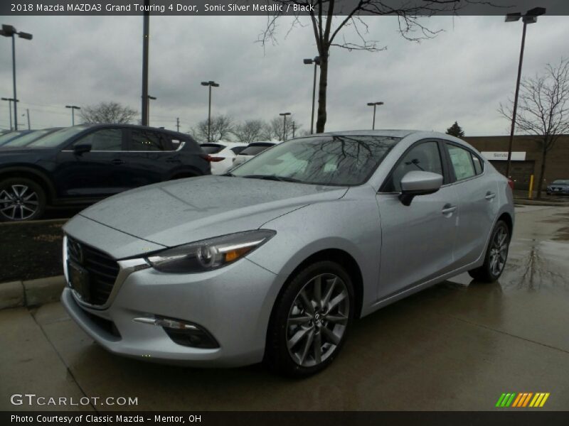 Sonic Silver Metallic / Black 2018 Mazda MAZDA3 Grand Touring 4 Door
