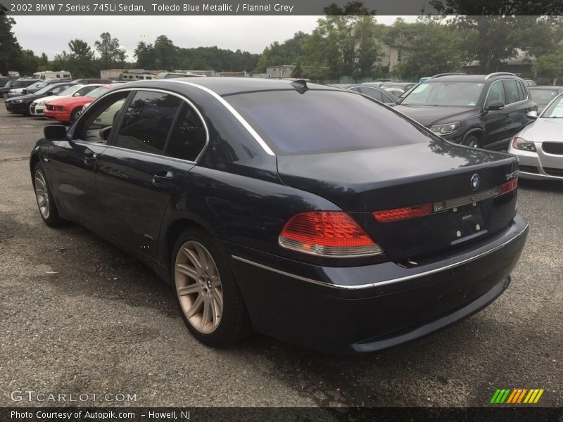 Toledo Blue Metallic / Flannel Grey 2002 BMW 7 Series 745Li Sedan