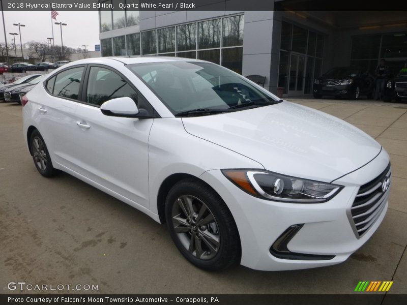 Quartz White Pearl / Black 2018 Hyundai Elantra Value Edition
