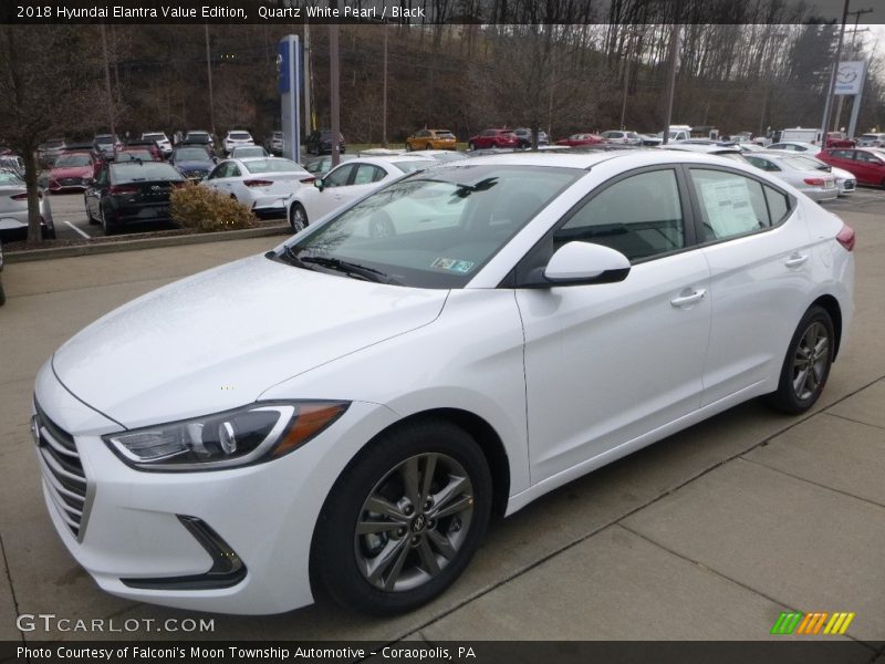 Quartz White Pearl / Black 2018 Hyundai Elantra Value Edition