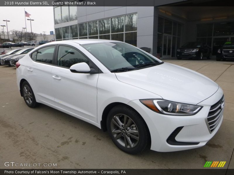 Quartz White Pearl / Black 2018 Hyundai Elantra SEL