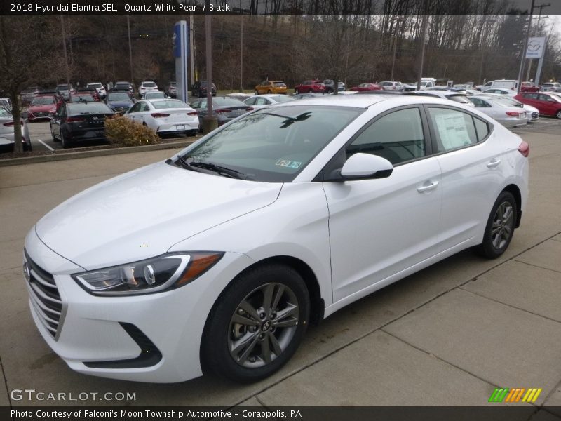 Quartz White Pearl / Black 2018 Hyundai Elantra SEL