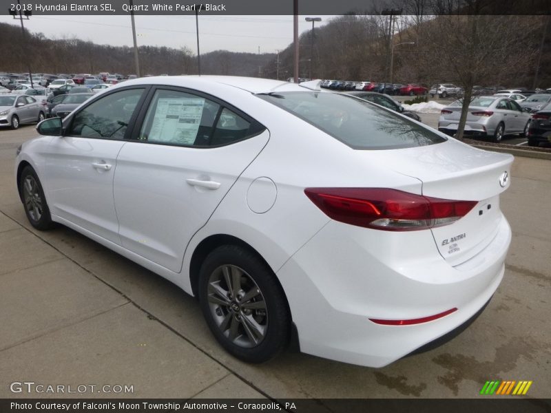 Quartz White Pearl / Black 2018 Hyundai Elantra SEL