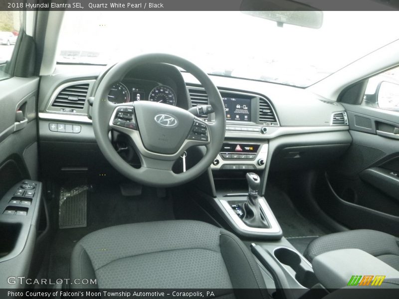 Quartz White Pearl / Black 2018 Hyundai Elantra SEL