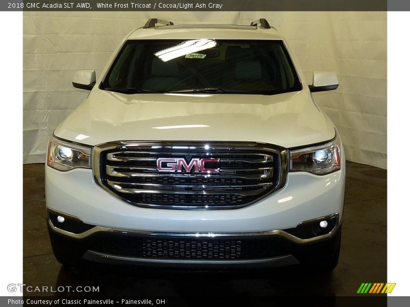 White Frost Tricoat / Cocoa/Light Ash Gray 2018 GMC Acadia SLT AWD