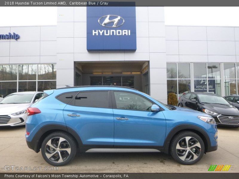 Caribbean Blue / Gray 2018 Hyundai Tucson Limited AWD