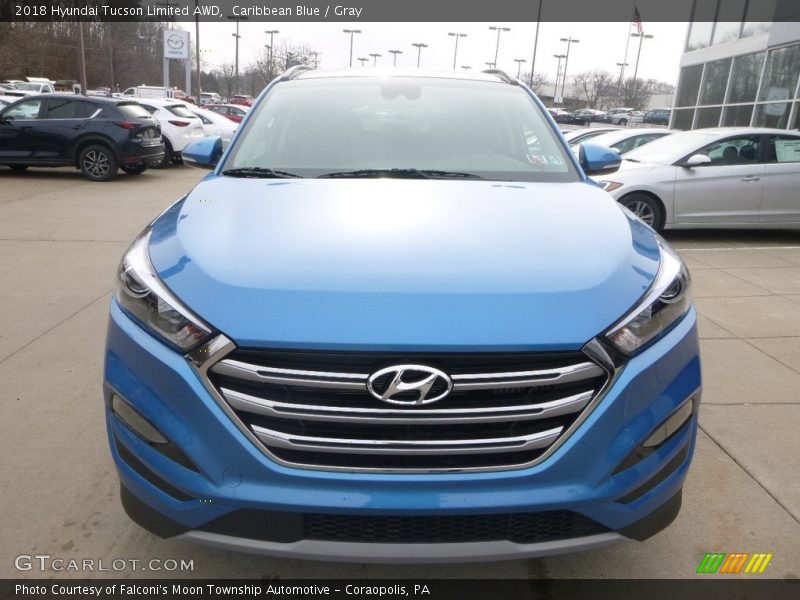 Caribbean Blue / Gray 2018 Hyundai Tucson Limited AWD