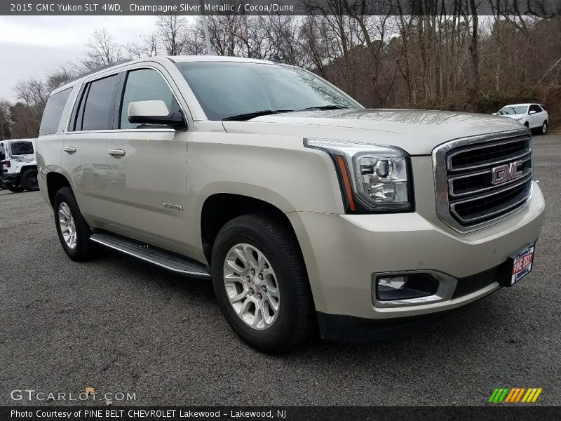 Champagne Silver Metallic / Cocoa/Dune 2015 GMC Yukon SLT 4WD