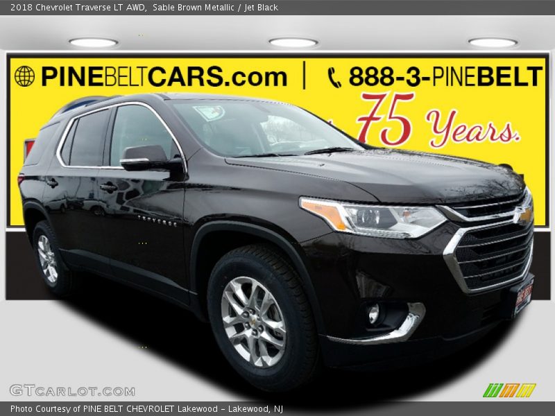 Sable Brown Metallic / Jet Black 2018 Chevrolet Traverse LT AWD