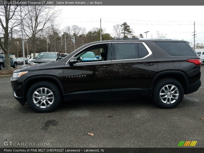 Sable Brown Metallic / Jet Black 2018 Chevrolet Traverse LT AWD