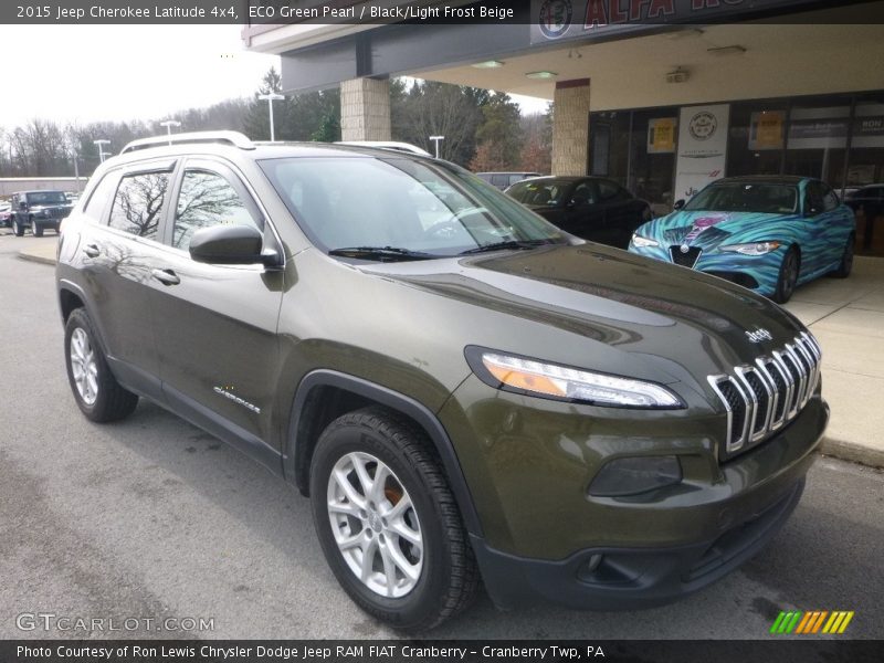 ECO Green Pearl / Black/Light Frost Beige 2015 Jeep Cherokee Latitude 4x4