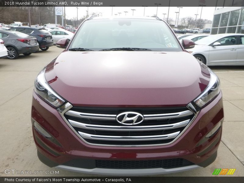 Ruby Wine / Beige 2018 Hyundai Tucson Limited AWD