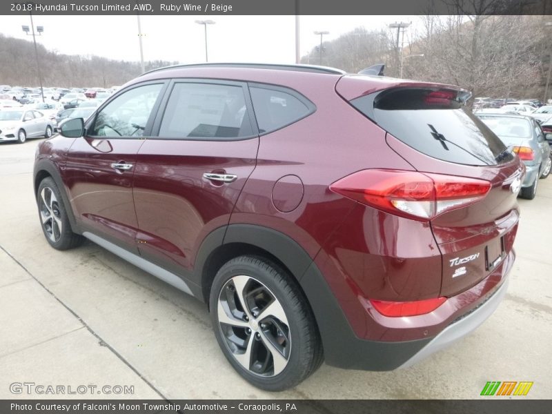 Ruby Wine / Beige 2018 Hyundai Tucson Limited AWD