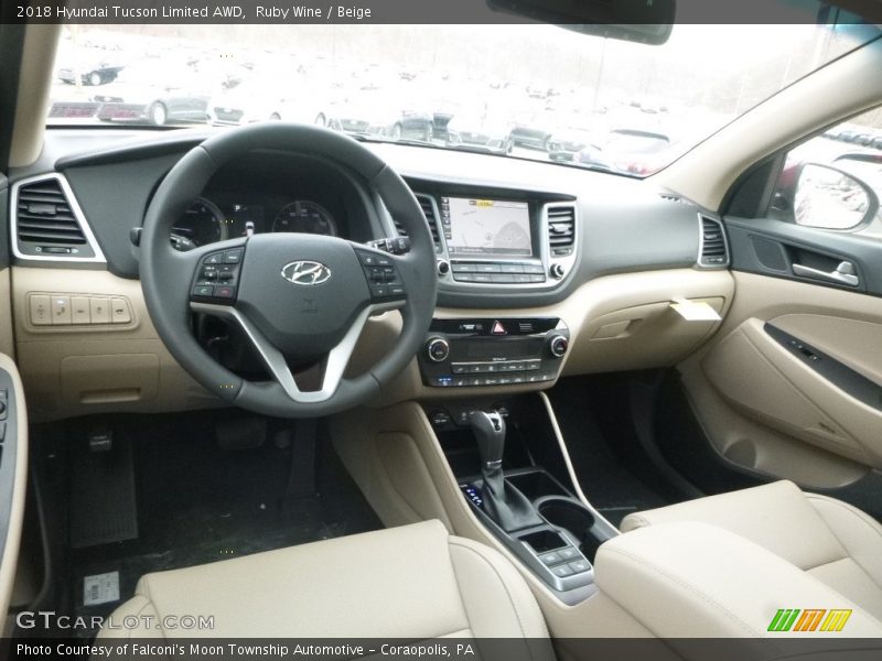 Ruby Wine / Beige 2018 Hyundai Tucson Limited AWD
