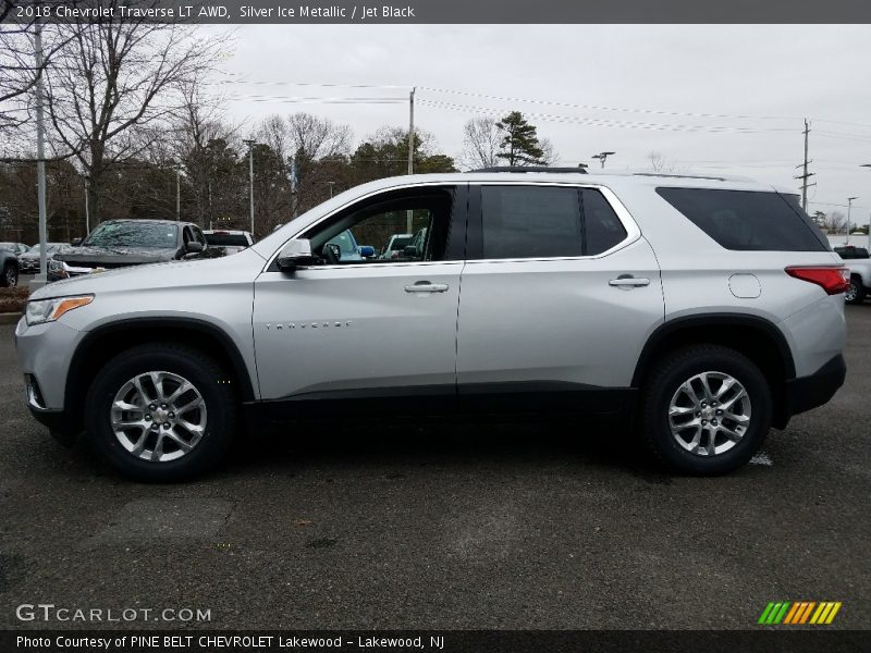 Silver Ice Metallic / Jet Black 2018 Chevrolet Traverse LT AWD