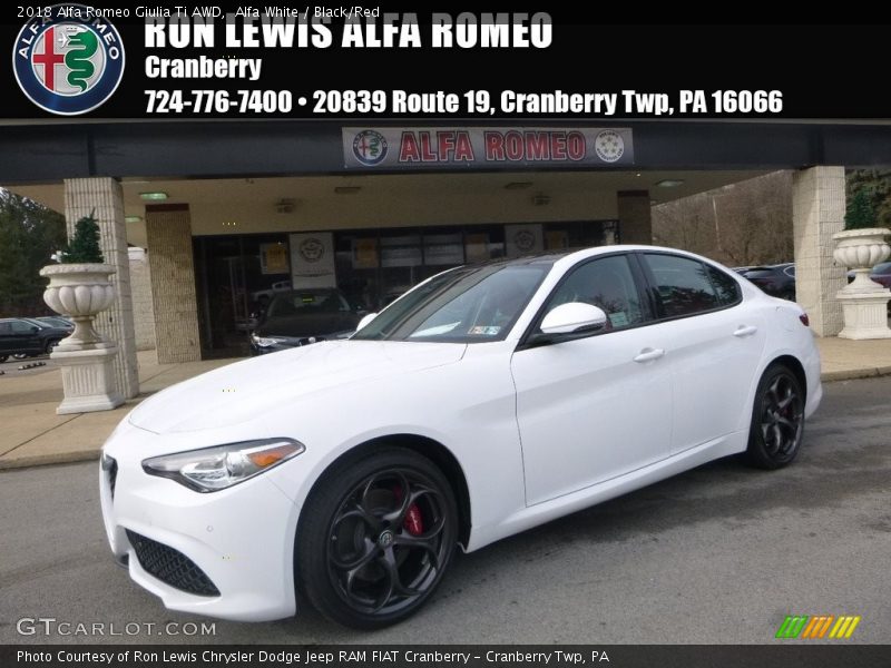 Alfa White / Black/Red 2018 Alfa Romeo Giulia Ti AWD