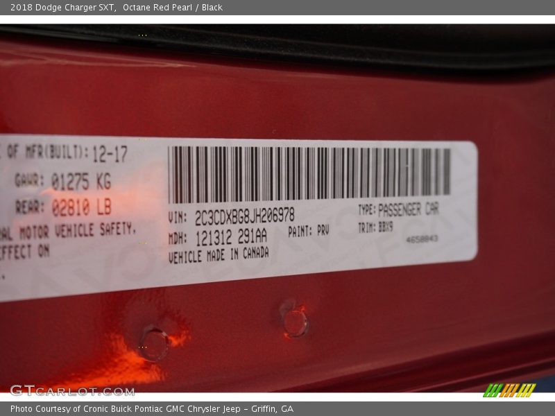Octane Red Pearl / Black 2018 Dodge Charger SXT