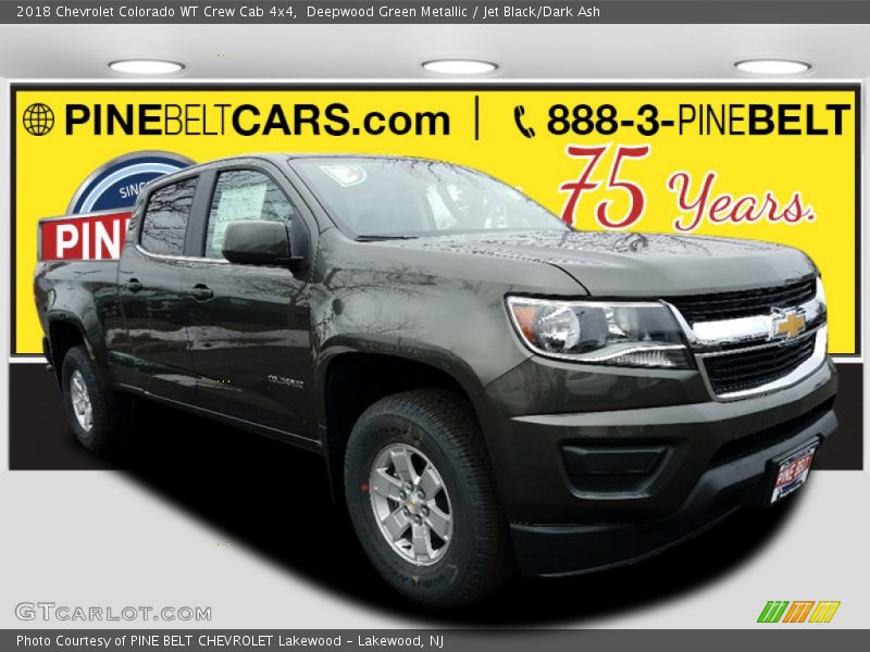 Deepwood Green Metallic / Jet Black/Dark Ash 2018 Chevrolet Colorado WT Crew Cab 4x4
