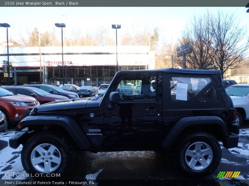 Black / Black 2016 Jeep Wrangler Sport