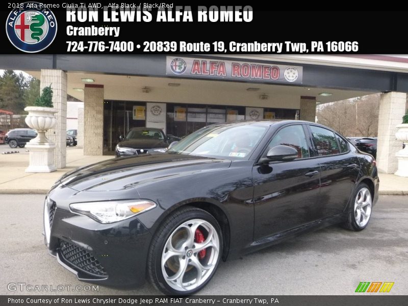 Alfa Black / Black/Red 2018 Alfa Romeo Giulia Ti AWD