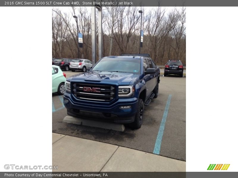 Stone Blue Metallic / Jet Black 2016 GMC Sierra 1500 SLT Crew Cab 4WD