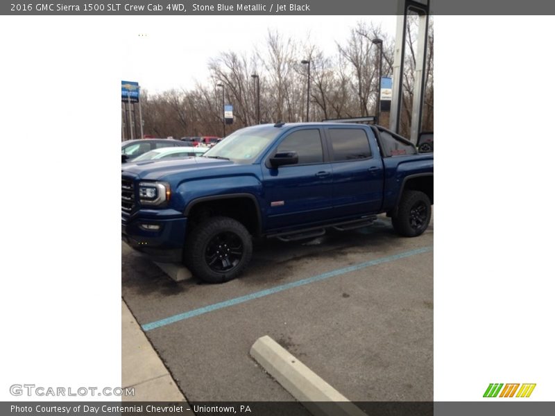 Stone Blue Metallic / Jet Black 2016 GMC Sierra 1500 SLT Crew Cab 4WD