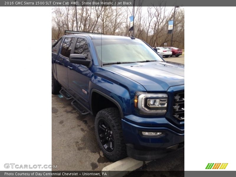 Stone Blue Metallic / Jet Black 2016 GMC Sierra 1500 SLT Crew Cab 4WD