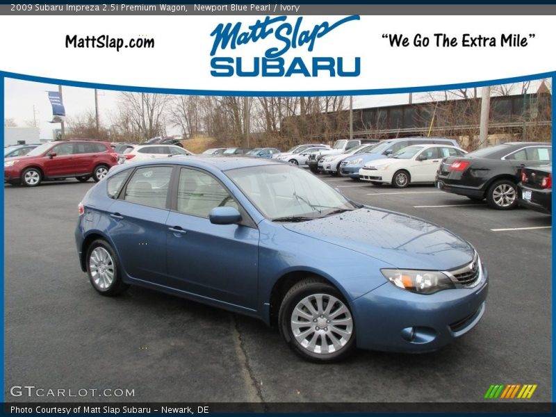 Newport Blue Pearl / Ivory 2009 Subaru Impreza 2.5i Premium Wagon