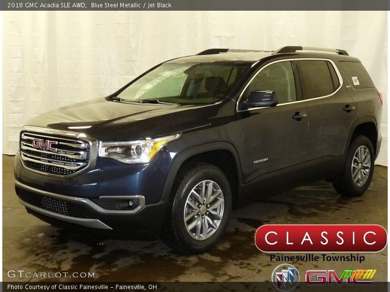Blue Steel Metallic / Jet Black 2018 GMC Acadia SLE AWD
