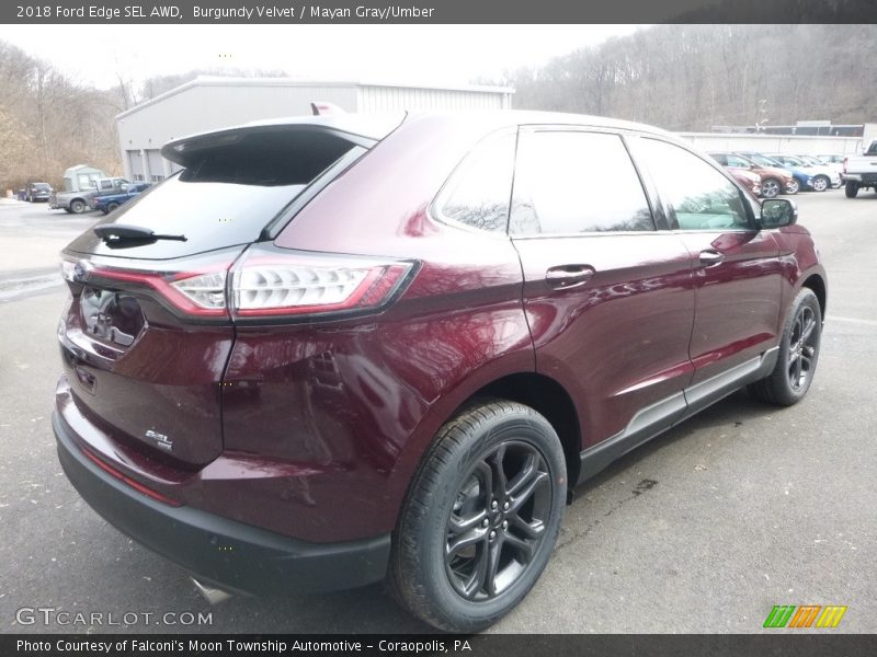 Burgundy Velvet / Mayan Gray/Umber 2018 Ford Edge SEL AWD