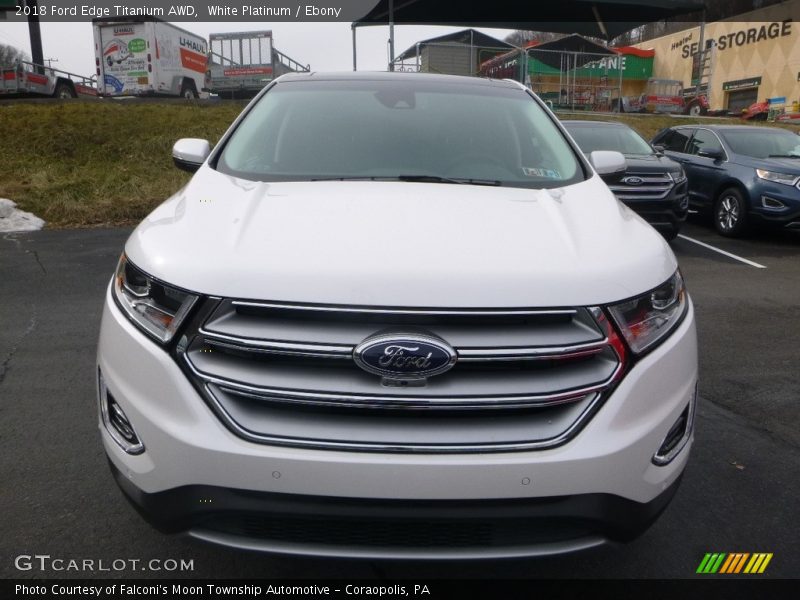 White Platinum / Ebony 2018 Ford Edge Titanium AWD