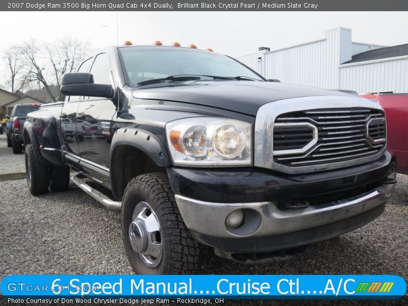Brilliant Black Crystal Pearl / Medium Slate Gray 2007 Dodge Ram 3500 Big Horn Quad Cab 4x4 Dually