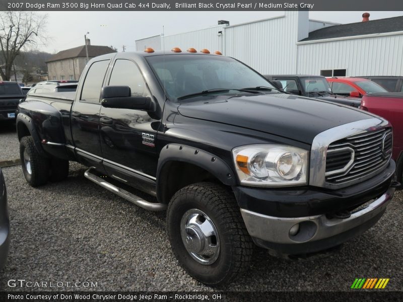 Brilliant Black Crystal Pearl / Medium Slate Gray 2007 Dodge Ram 3500 Big Horn Quad Cab 4x4 Dually