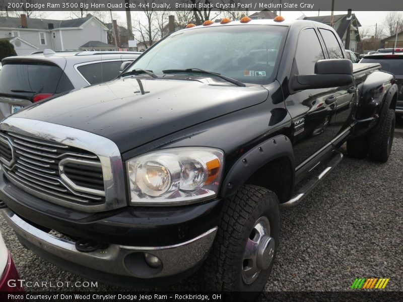 Brilliant Black Crystal Pearl / Medium Slate Gray 2007 Dodge Ram 3500 Big Horn Quad Cab 4x4 Dually