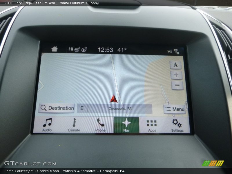 White Platinum / Ebony 2018 Ford Edge Titanium AWD