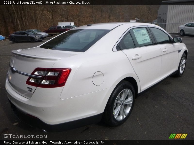 White Platinum / Charcoal Black 2018 Ford Taurus SEL AWD