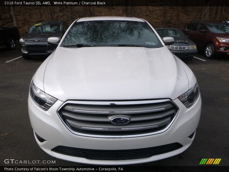 White Platinum / Charcoal Black 2018 Ford Taurus SEL AWD