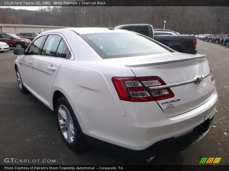 White Platinum / Charcoal Black 2018 Ford Taurus SEL AWD