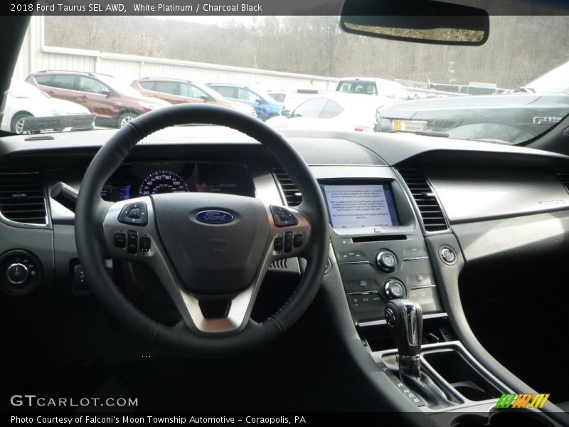 White Platinum / Charcoal Black 2018 Ford Taurus SEL AWD