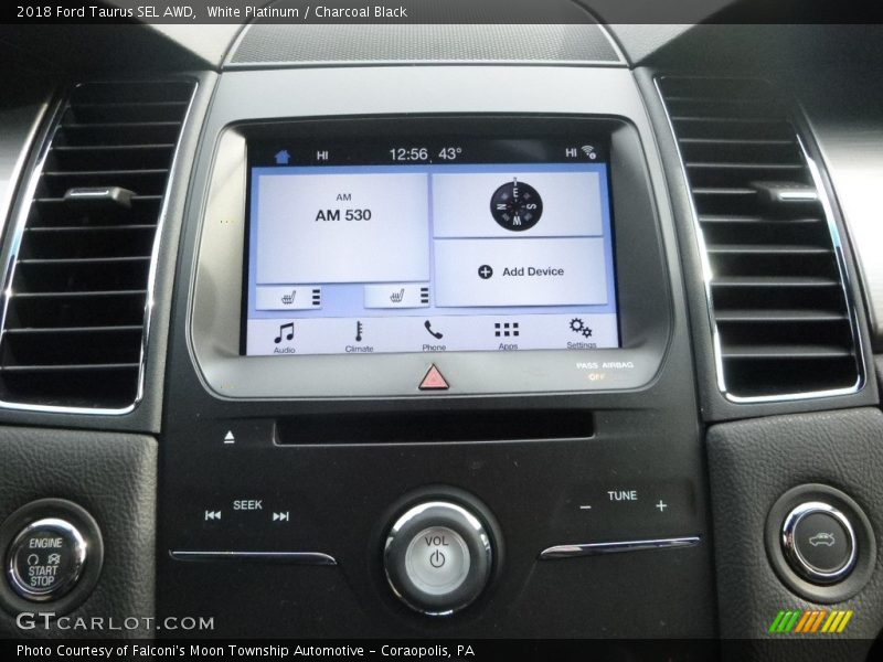 White Platinum / Charcoal Black 2018 Ford Taurus SEL AWD