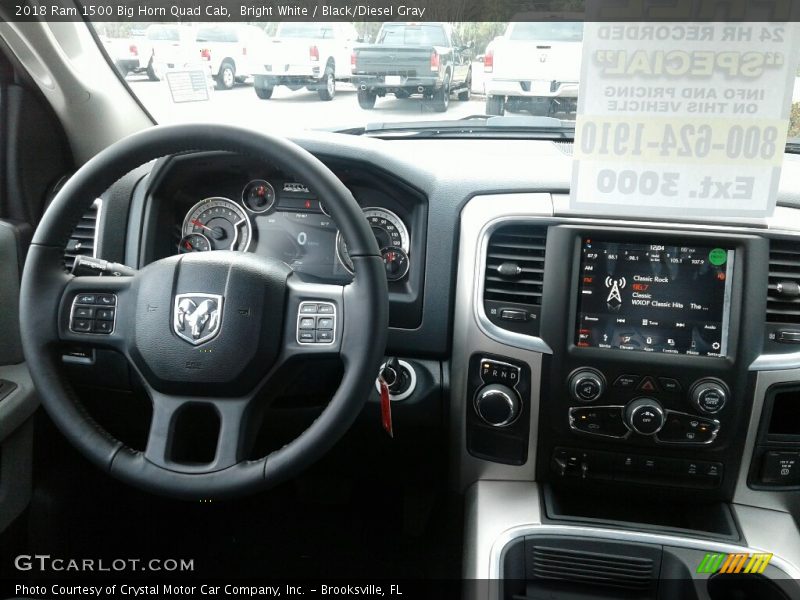 Bright White / Black/Diesel Gray 2018 Ram 1500 Big Horn Quad Cab