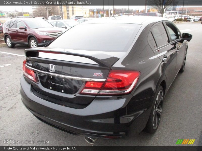 Crystal Black Pearl / Black/Red 2014 Honda Civic Si Sedan