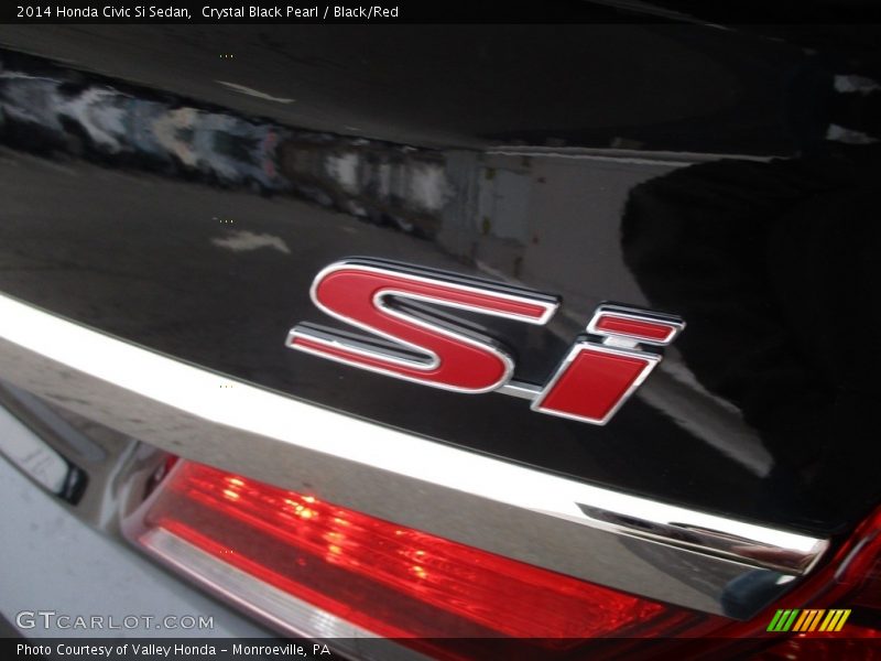 Crystal Black Pearl / Black/Red 2014 Honda Civic Si Sedan