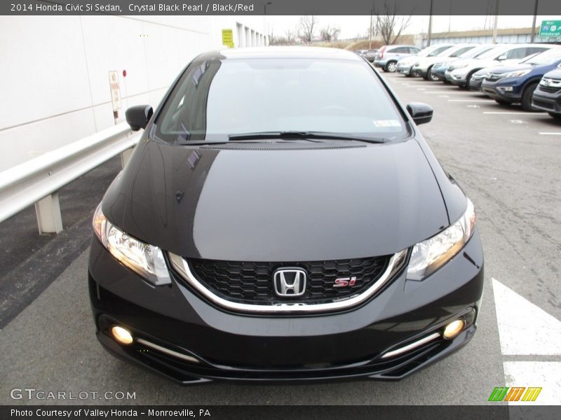 Crystal Black Pearl / Black/Red 2014 Honda Civic Si Sedan