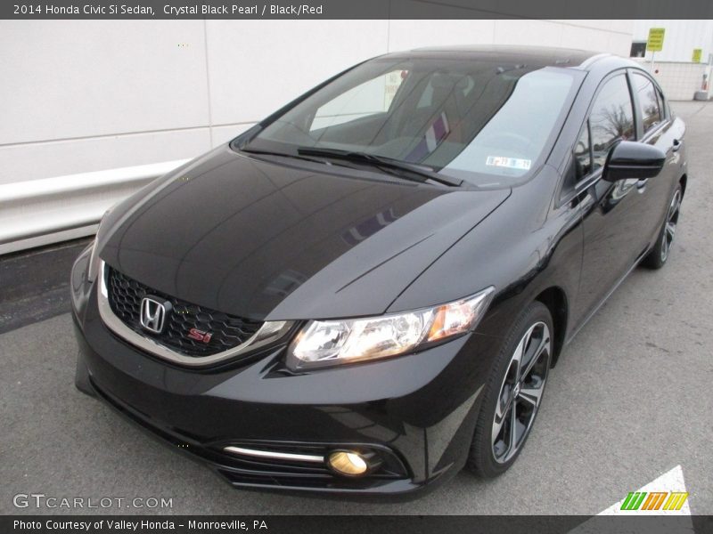 Crystal Black Pearl / Black/Red 2014 Honda Civic Si Sedan