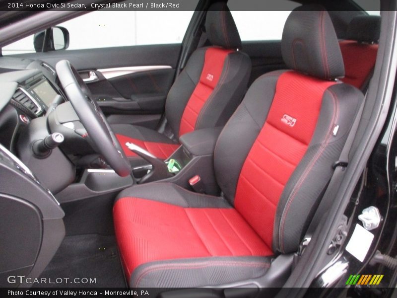 Crystal Black Pearl / Black/Red 2014 Honda Civic Si Sedan