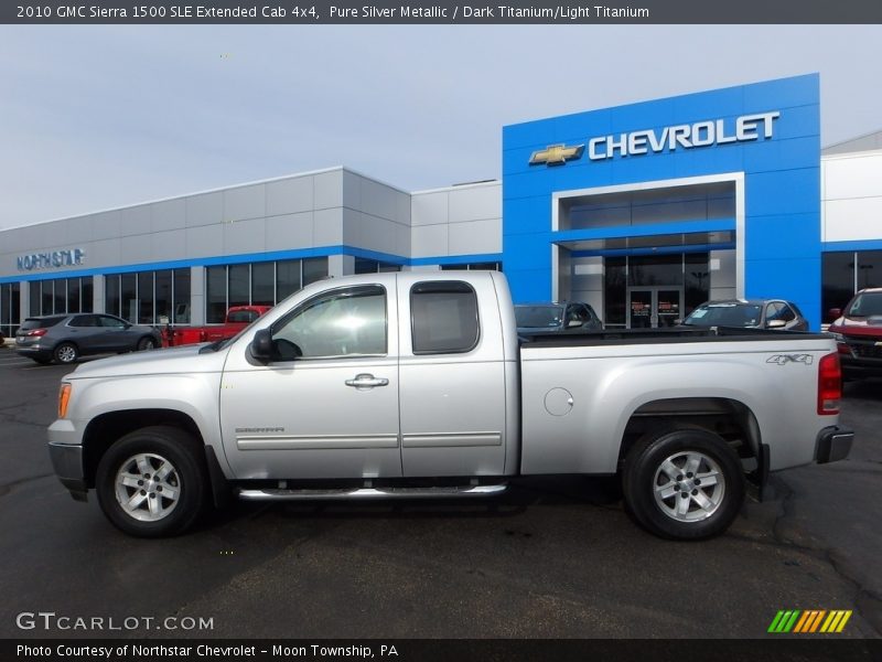 Pure Silver Metallic / Dark Titanium/Light Titanium 2010 GMC Sierra 1500 SLE Extended Cab 4x4